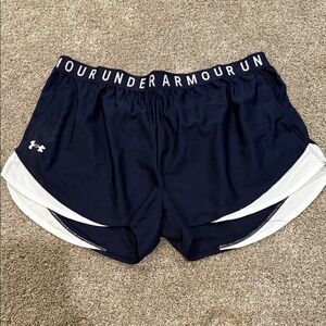 Under Armour Women's Athletic Shorts in Navy and White